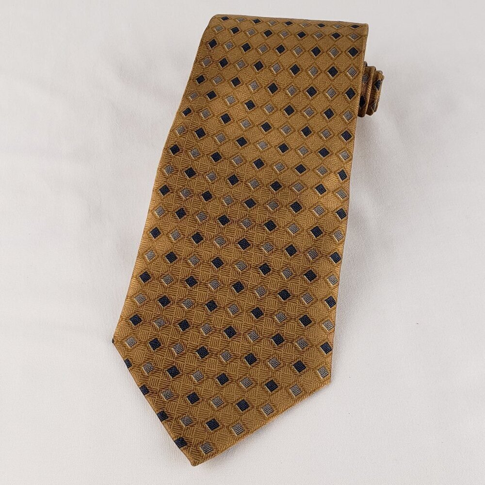 Bill Blass Neo Brown and Blue Mens Silk Tie 4" x 58"